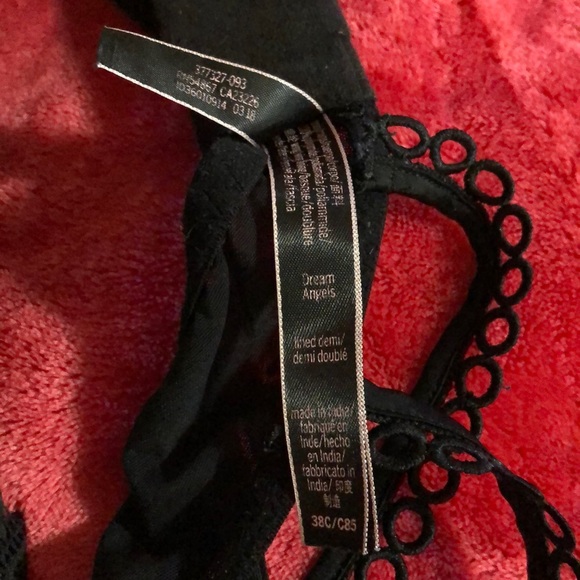 💋VS💋 Dream Angels Black Lined Demi-lace Underwire Bra Sz38C Newish (washed once) - Picture 9 of 10